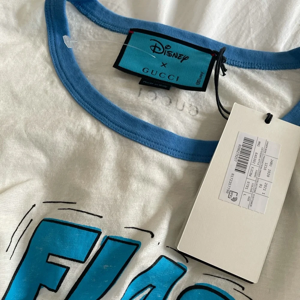 Gucci Off-white Disney Edition Flash Donald Duck T-shirt Sz L - Picture 6 of 9